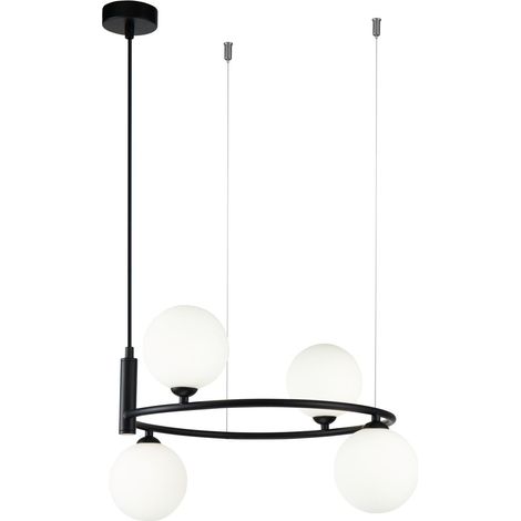 Lampada pendente Modern in Metallo Ring Nero (1/2)