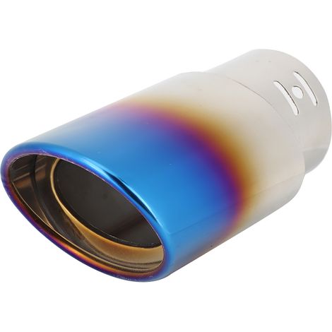 Tuyau sortie d'échappement arrière voiture inox tuning bleu titane 62 mm / 2.4 pouces (1/5)