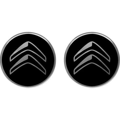 Autocollant Logo Citroën 3D Noir - Lot de 2 - Résine Polyuréthane - OEM - Pour Carrosserie Véhicule - 12 mm (1/5)