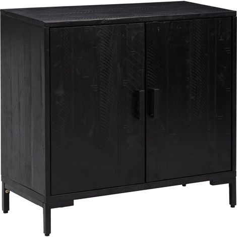 Credenza cassettiera mobile contenitore organizer cucina soggiorno salotto 75 x 35 x 70 cm legno massello di pino nero 020036123