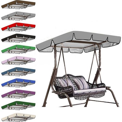 Toit de Rechange pour Balancelle de Jardin 2/3 Places, Bâche Étanche Anti-UV, Toile de Toiture Ombrage Extérieur 14212018cm gris (1/5)