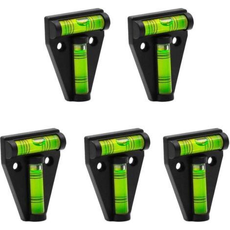 5 Pièces Mini niveau à bulle, petit niveau à bulle incassable, niveau à bulle en T, robuste, double sens, pour camping-car, meubles(noir) (1/5)