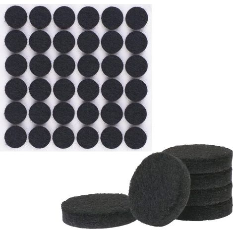 108 Pièces Patins en Feutre, 15mm Noir Auto-adhésifs Protecteur de Sol Tampon Feutre, 5mm D'épaisseur, Patins pour Meubles pour Pieds de Meubles (Rond, 15mm)