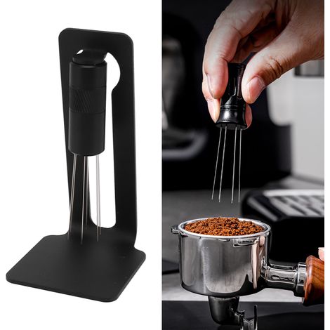 Magnetische Dosiernadel für Pulver, Pulverdosierer mit Edelstahlnadel, Misch- und Entdichtungsnadel mit Sockel, Dosiernadel für gemahlenen Kaffee mit Sockel. (1/5)