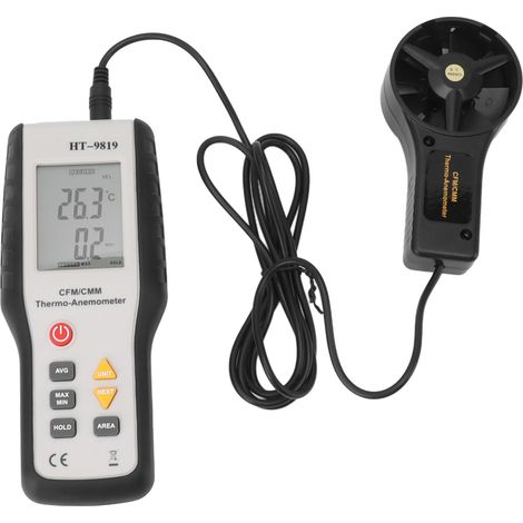 Hot Wire Anemometer Handheld Anemometer Digital Wind Speed Gauge Air Flow Velocity Tester for Wind Speed Wind Temperature (1/5)