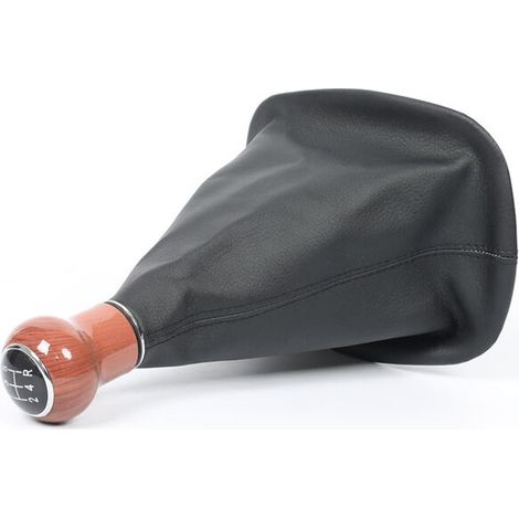 Cet ensemble comprend un couvre-pommeau de levier de vitesse en imitation bois pour les voitures Volkswagen Passat B5, avec une boule en imitation bois et du cuir noir pour la transmission à 5 vitesse (1/4)
