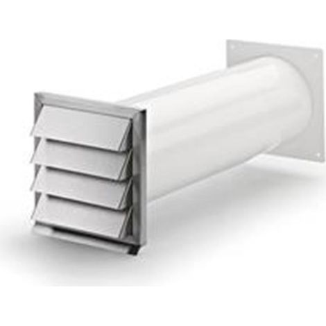 Naber COMPAIR System Ø 150 Klima 150-E Mauerkasten weiß Jalousie Edelstahl (1/2)