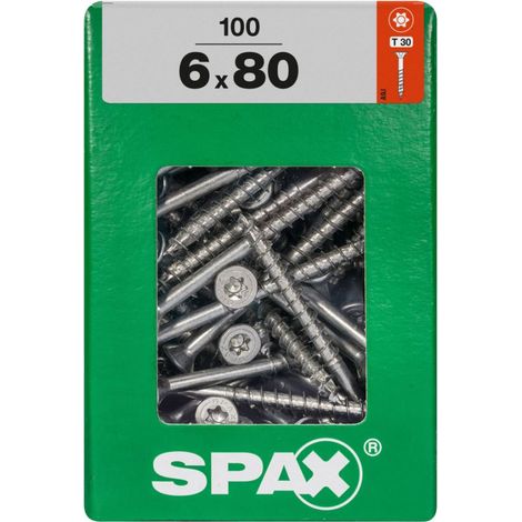 Spax Universalschrauben 6.0 x 80 mm TX 30 - 100 Stk. Holzschrauben