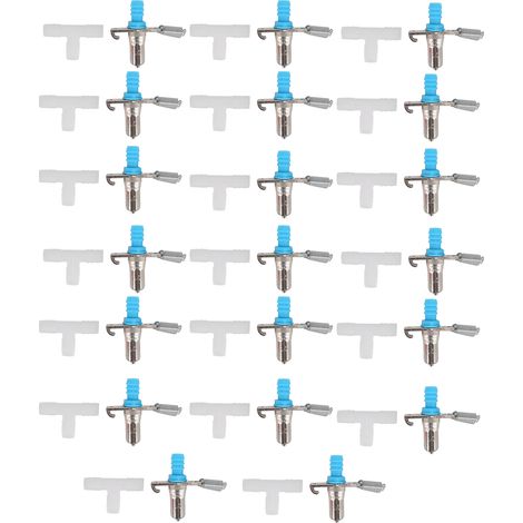 20 pièces sans rouille Durable à trois voies Double ressort lapin fontaine à boire buveur eau alimentation mamelon fournitures blanc 3 (1/5)