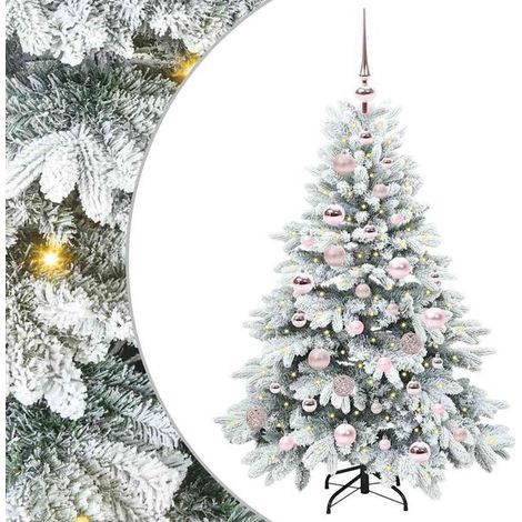 Sapin de Noël artificiel avec 150 lumières LED blanches, 120 cm de haut, en PE et PVC. (1/5)