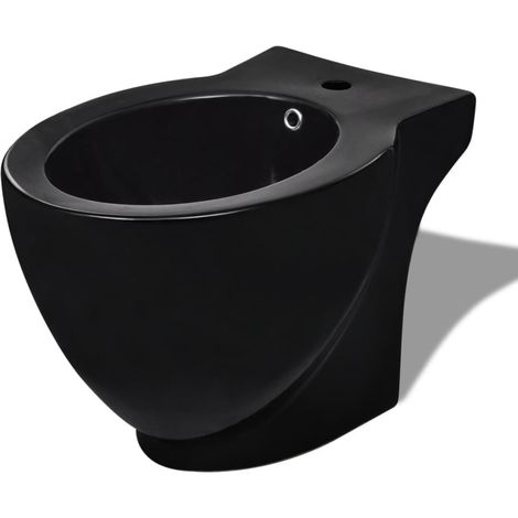 Bidet rond à poser en céramique sanitaire noir CFW73976 (1/5)