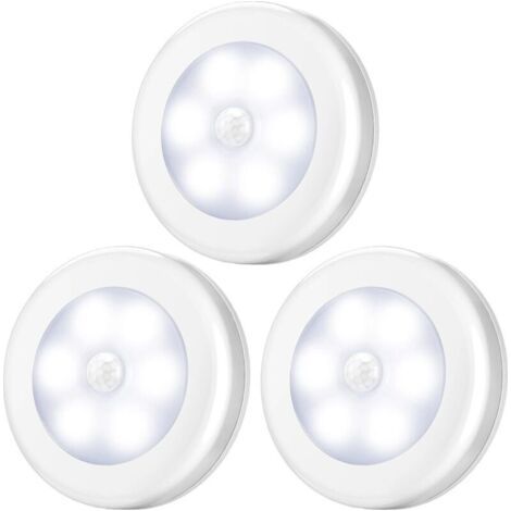 BUNTHAUS Lampe Détecteur de Mouvement AMIR LED Sans Fil, pour Penderie, Cuisine, Garage, Éclairage Automatique, Lot de 3