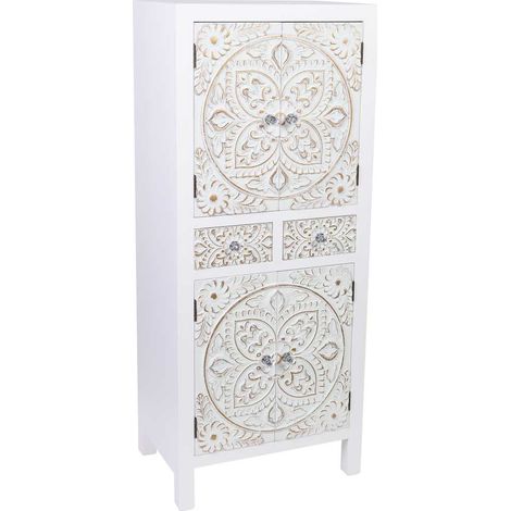 Armario de madera de 2 cajones y 4 puertas 50x34,5x121