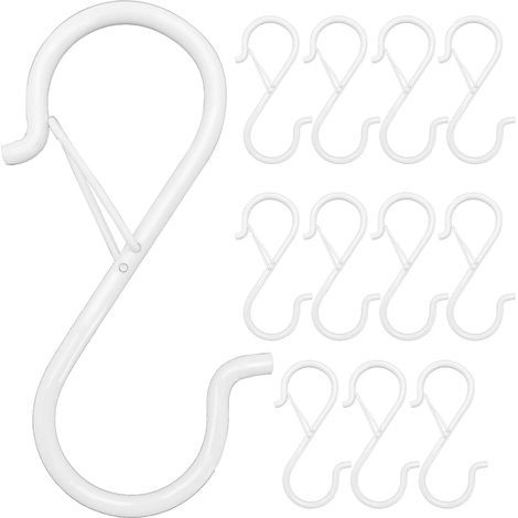 Set mit 12 S-Haken – 8,9 cm (3,5 Zoll) – Robust – Mit Sicherheitsverriegelung – Für Schränke, Pflanzen, Kleidung, Küchenutensilien, Lichterketten, Taschen, Gürtel, Hüte, Tassen (1/5)