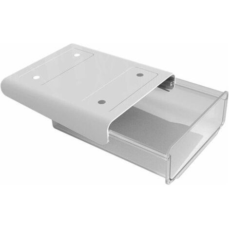 Tiroir de rangement sous bureau en PVC, boîte de rangement dissimulée sous le bureau pour l'école, le bureau ou la maison, avec autocollants et vis, blanc, 20 x 17 x 7,2 cm (1/5)