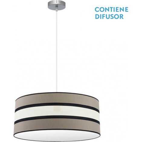 FABRILAMP Zweifarbige Pendelleuchte 3Lights Taupe/Beige Modell Karla