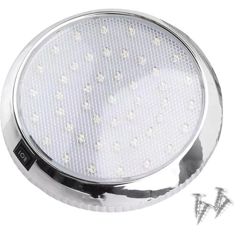 Lampe De Dôme Led D'intérieur Pour Automobile, Lampe De Dôme Led 12v Pour L'automobile, Lampe Dôme Led L'intérieur L'automobile Avec Réglage Luminosité Et Interrupteur Marche/Arrêt Le Bateau (1/5)
