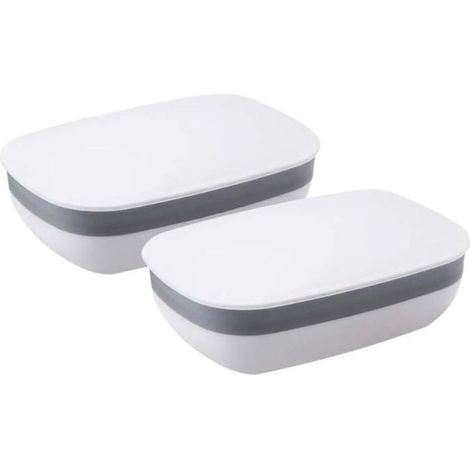 2Pcs Boîte à Savon PorteSavon Plastique pour Salle de Bain Voyage Randonnée Camping avec (1/5)