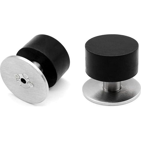 2 Arrets Porte Sol Adhesifs Protection Murs avec Vis (1/5)