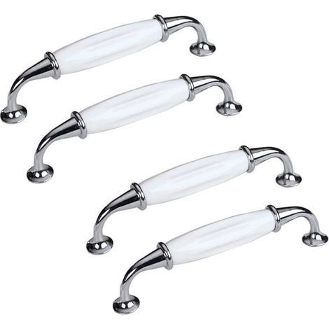 Bouton de meuble Lot De 4, Boutons De Meubles Bouton De Porte En Céramique Poignée En Porcelaine Meuble Accessoire Décoration Pour Tiroir Porte Meuble Placard Distance De Trou 128mm (1/4)
