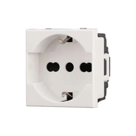Ettroit Presa schuko compatibile Bticino Axolute 2P+T 10/16A 250V bianco - AB2102