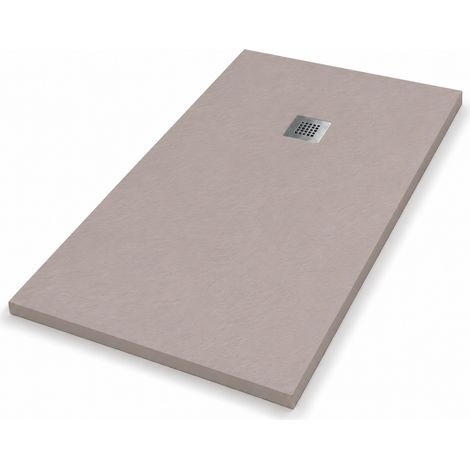 Plato de Ducha de Resina Antideslizante  120x90 cm  Incluye Válvula de Desagüe y Rejilla de Acero Inoxidable  Color Rodas (1/5)