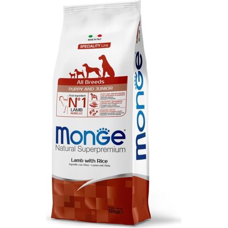 Monge Natural Superpremium all breeds Puppy & Junior Agneau avec du riz