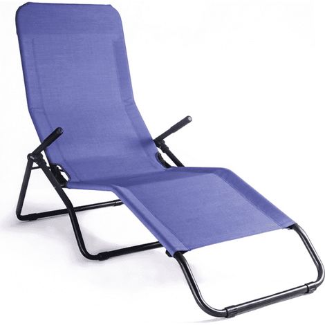Sdraio Basculante Made in Italy color blu melange sdraio relax oscillante per casa e giardino struttura in acciaio rinforzato (1/2)