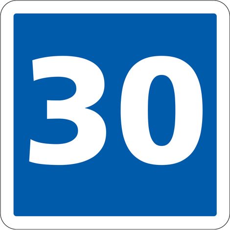 Panneau Indication C4a – Vitesse conseillée – Carré Classe 1 350 mm – Gamme BRETAGNE (1/5)