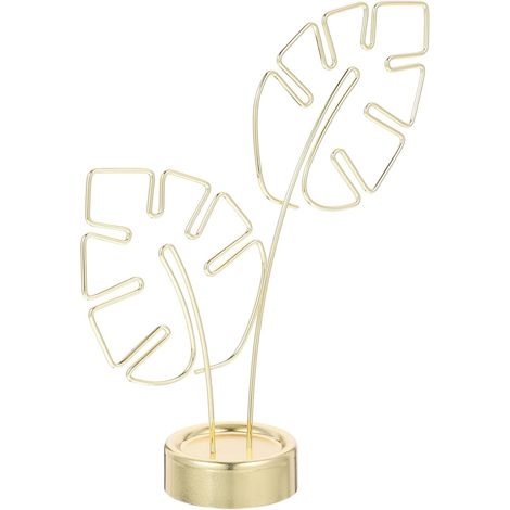 Tischkartenhalter Monstera aus Edelstahl Gold Memo Clip und