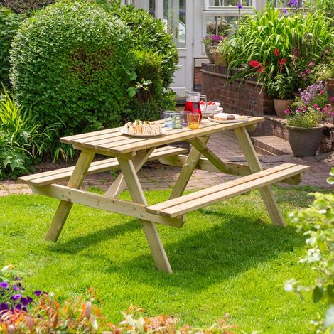 Rowlinson Traditional Picnic Table 1.5m (1/5)