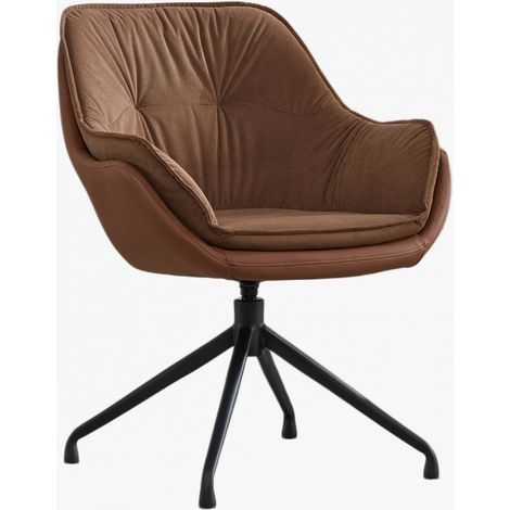 Fauteuil de bureau pour la maison, fauteuil à accoudoirs en similicuir, chaise de maquillage à assise basse – idéal pour le salon et la chambre