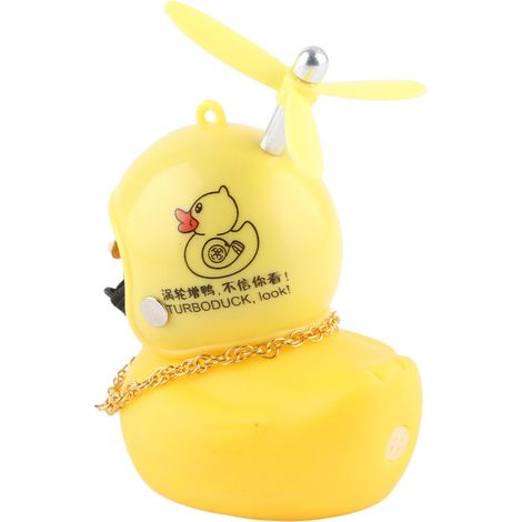 Canard jaune en silicone avec casque à hélice, accessoire de décoration pour tableau de bord de voiture, ruban adhésif double face type 8 (1/5)