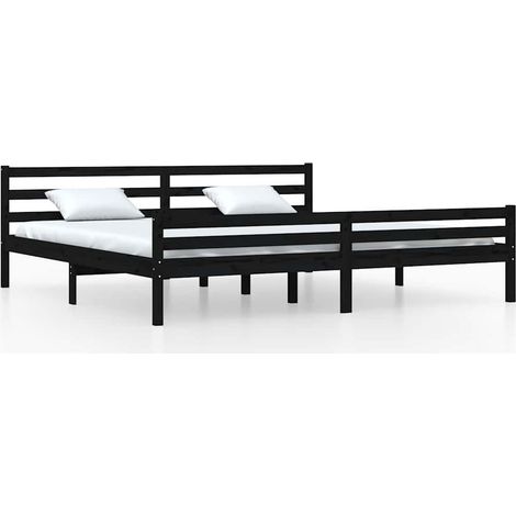 Maison Exclusive - Giroletto Nero in Legno Massello 200x200 cm (1/5)