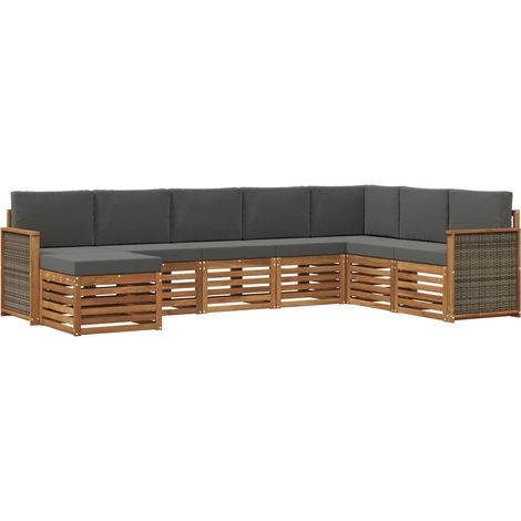 Outdoor Sofa Set with Cushion 6 pcs Natural and Anthracite vidaXL (1/5)