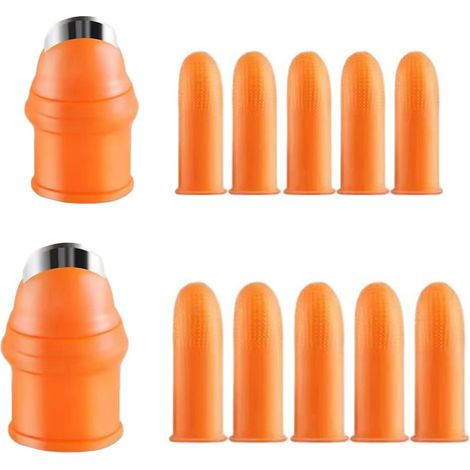 Cuchillo de jardinería de silicona con 5 protectores para los dedos, herramienta para cosechar y podar, ideal para el jardín y la cocina. (1/5)