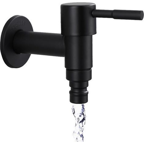 Robinet pour lave-linge - Noir - Robinet extérieur - Robinet de WC (1/5)