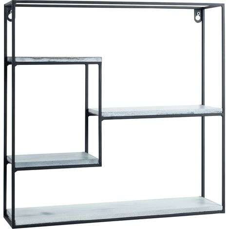 Wandregal quadratisch aus Metall 40x40 mit 4 Böden Vanity 2