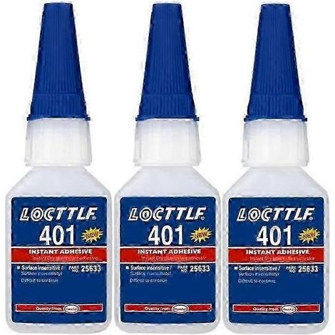 Kaelt - 3 flacons de 20 ml de colle Loctite 401 Instant Fast Glue, colle super forte multi-usages, colle liquide incolore ultra-résistante. (1/5)