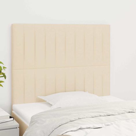 vidaXL Cabecero de cama de tela color crema 80x5x118/128 cm (1/5)