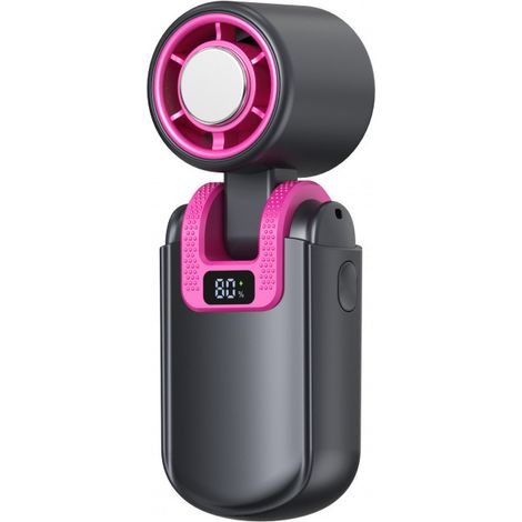 Mini ventilateur portable – 5 vitesses réglables – Écran digital (batterie + vitesse) – Batterie rechargeable USB longue durée – Design compact et léger – Pour voyage, randonnée, bureau, école (1/4)