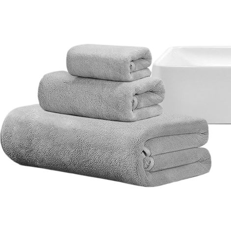 Set Serviettes Bain Douces, Sans Peluches, Séchage Rapide, Double Face Ensembles Serviettes De Bain Et Gants De Toilette Pour Maison Plage Randonnée Femmes Hommes (1/5)