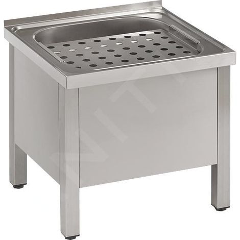 Sanela - Vidoir sur pied 50x46 cm, inox SLVN 03 (1/2)