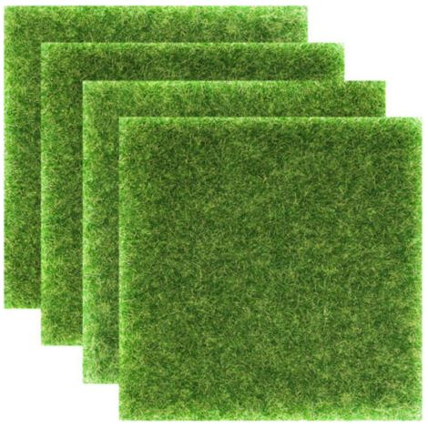 4-teilige Schaumstoffdekoration mit simuliertem Raseneffekt, synthetisches Kunstgrün für Mini-Gartenhäuser, Miniatur-Dekorationsartikel.