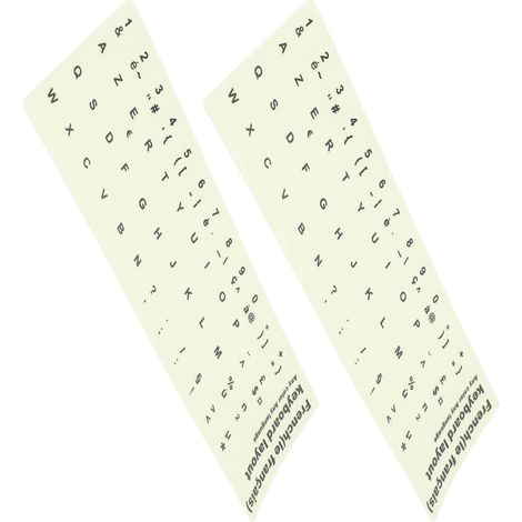 Autocollants Remplacement Facile pour Clavier Français en PVC Lumineux 2pcs Film Protecteur Stylé et Phosphorescent pour Ordinateur Portable et Clavier de Bureau (1/5)