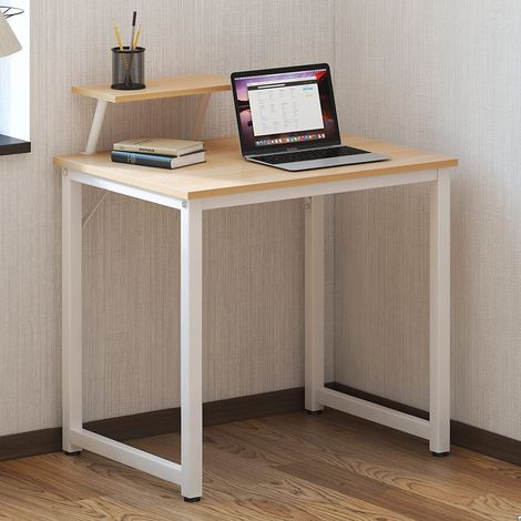 SogesHome Computertisch 80 cm Schreibtisch Arbeitstisch mit Speicherplatine Bürotisch für PC und Laptop aus Holz und Metall (1/5)