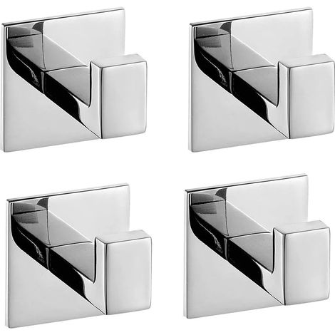 4 selbstklebende Handtuchhaken aus Edelstahl 304, ohne Bohren, Handtuchhaken, Badezimmeraccessoires, Handtuchhaken, Bademantelhaken, Kleiderhaken