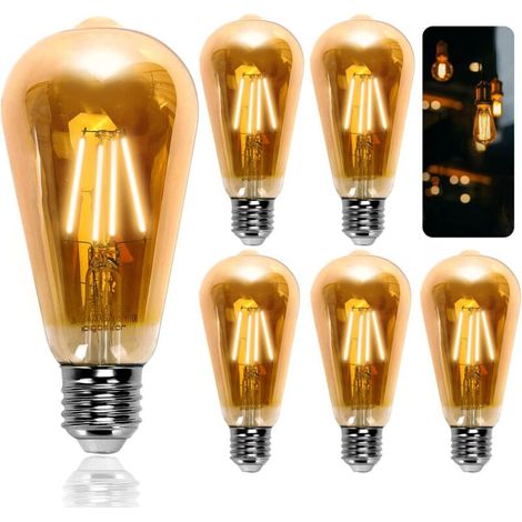 Ampoule LED, 6 unités, culot E27, compatible avec Philips, 4W, blanc chaud, pour une utilisation résidentielle, commerciale et d'entretien électrique.-AquaForge (1/4)