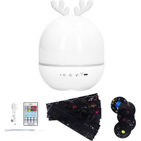 Projecteur LED Rotatif Lumière de Nuit Musicale avec Télécommande pour Chambre et Décoration (1/5)