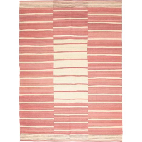 Authentique tapis d'Orient kilim fait main 173x218 rouge et blanc (1/5)